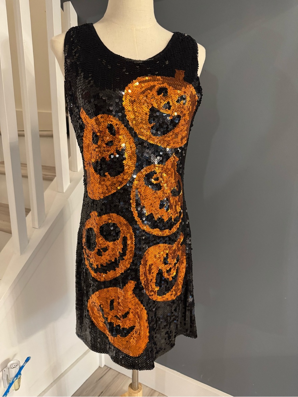 🎃 Sequin Sparkle Pumpkin Halloween Dress